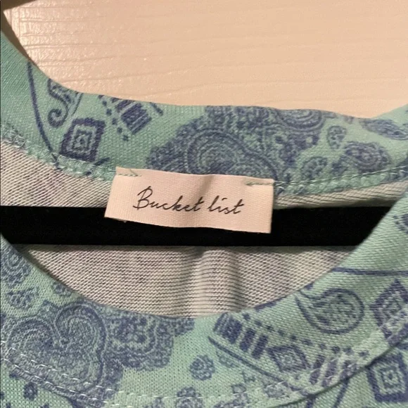 BUCKETLIST Blue and Green Patterned Top - Picture 2 of 6